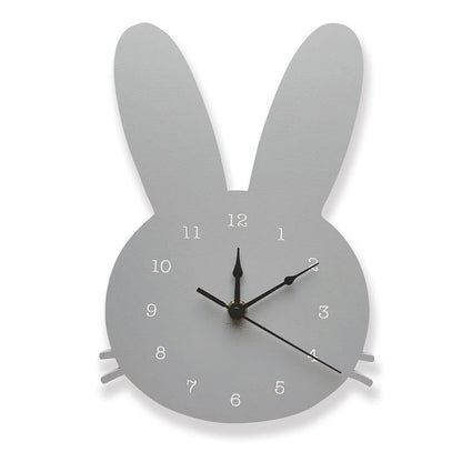 Nordic Bunny Wall Clock | 8.7 x 13.8 in | Wooden Rabbit Design | Modern Scandinavian Nursery Decor | Brick by Brick