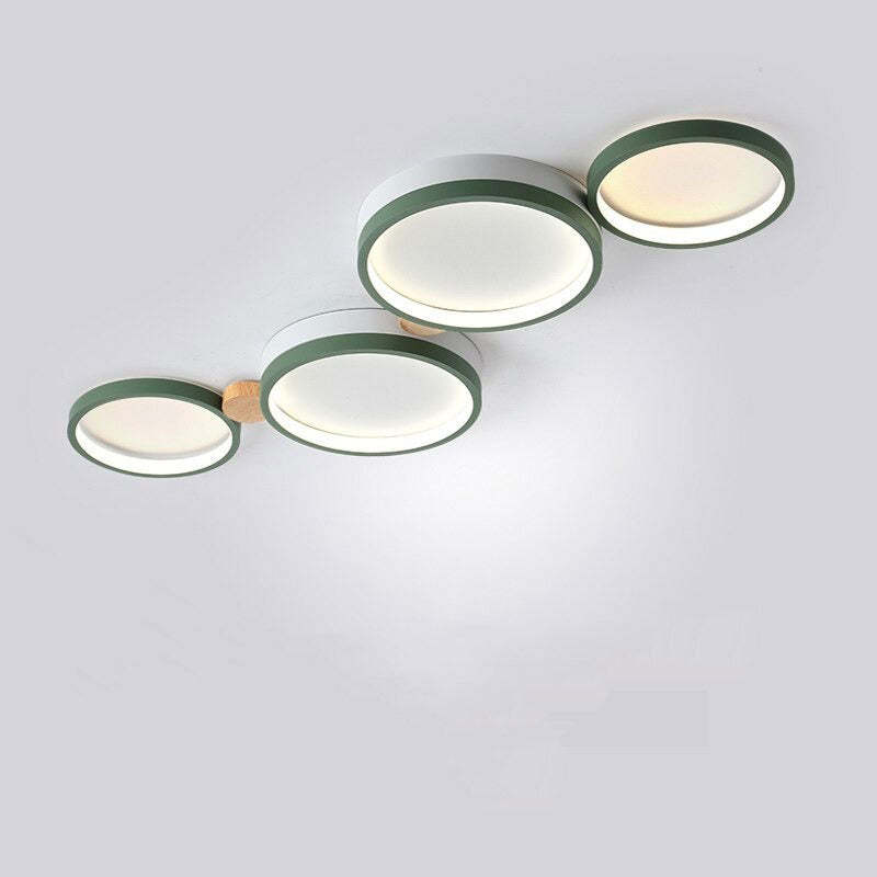 Modern LED Ceiling Light | Triple Ring Gray Metal Design | Energy-Efficient Warm White Fixture | Brick by Brick