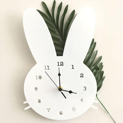 Nordic Bunny Wall Clock | 8.7 x 13.8 in | Wooden Rabbit Design | Modern Scandinavian Nursery Decor | Brick by Brick