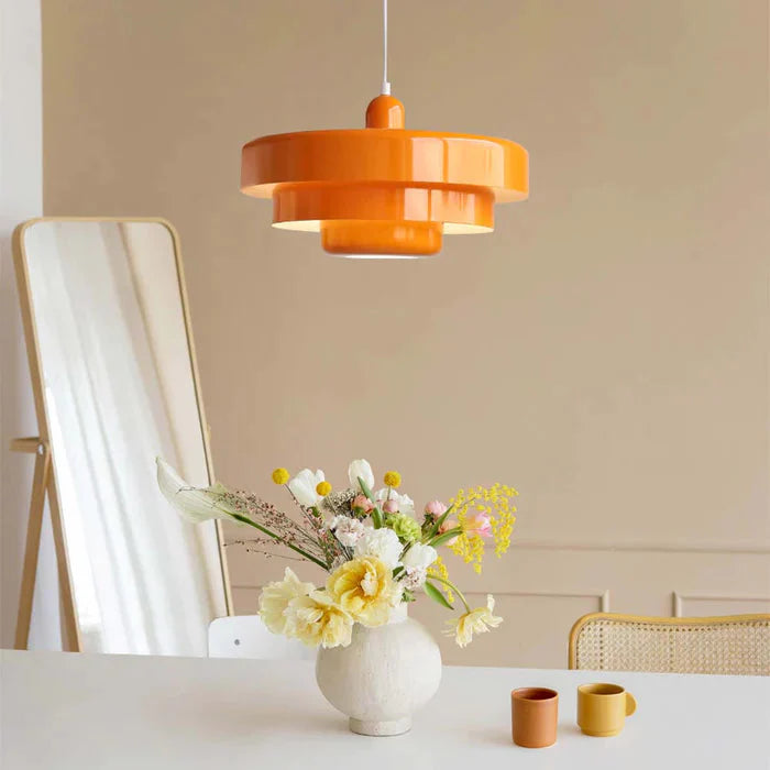 Bauhaus Style Iron Pendant Light | 8.27×13.78 in | Modern Mid-Century Hanging Fixture | Brick by Brick