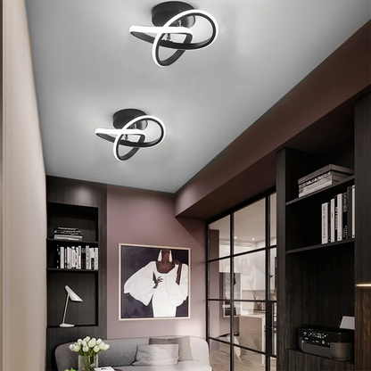 Metal White LED Ceiling Light | Iron &  Acrylic | 9.5"–9.8"x4.72"-7.87" | Modern Minimalist Lighting | Brick by Brick