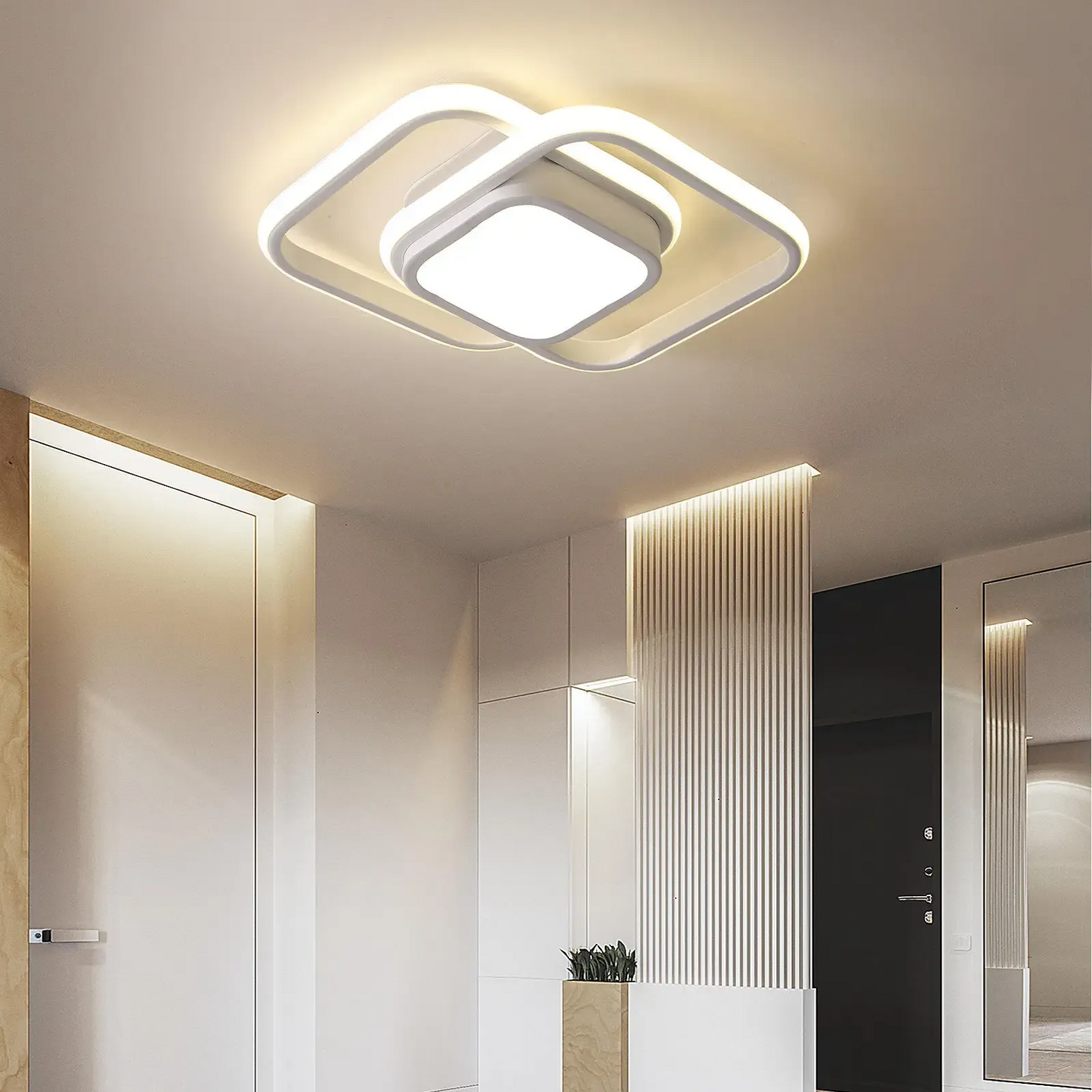 Double Ring LED Ceiling Lamp | 10.6in Diameter | Sleek Minimalist Design | Modern Home Accent | Brick by Brick