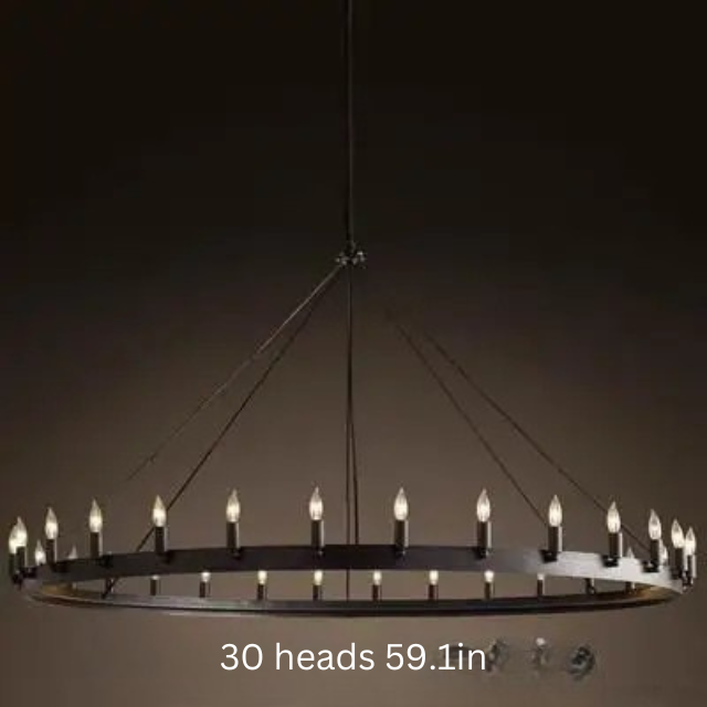 Vintage Industrial Iron Pendant Lamp | 12 - 33 Heads | Round Retro Chandelier | LED Compatible Droplight for Home Café Restaurant | Brick by Brick