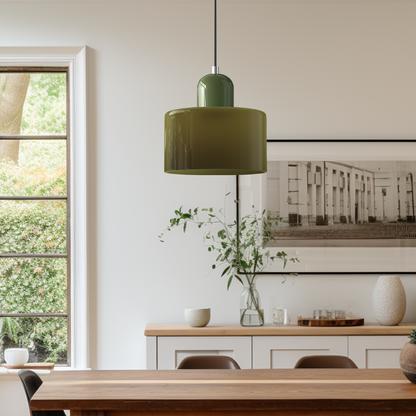 Bauhaus Glass Pendant Light | Modern Globe Design | Adjustable Ceiling Lamp | Brick by Brick