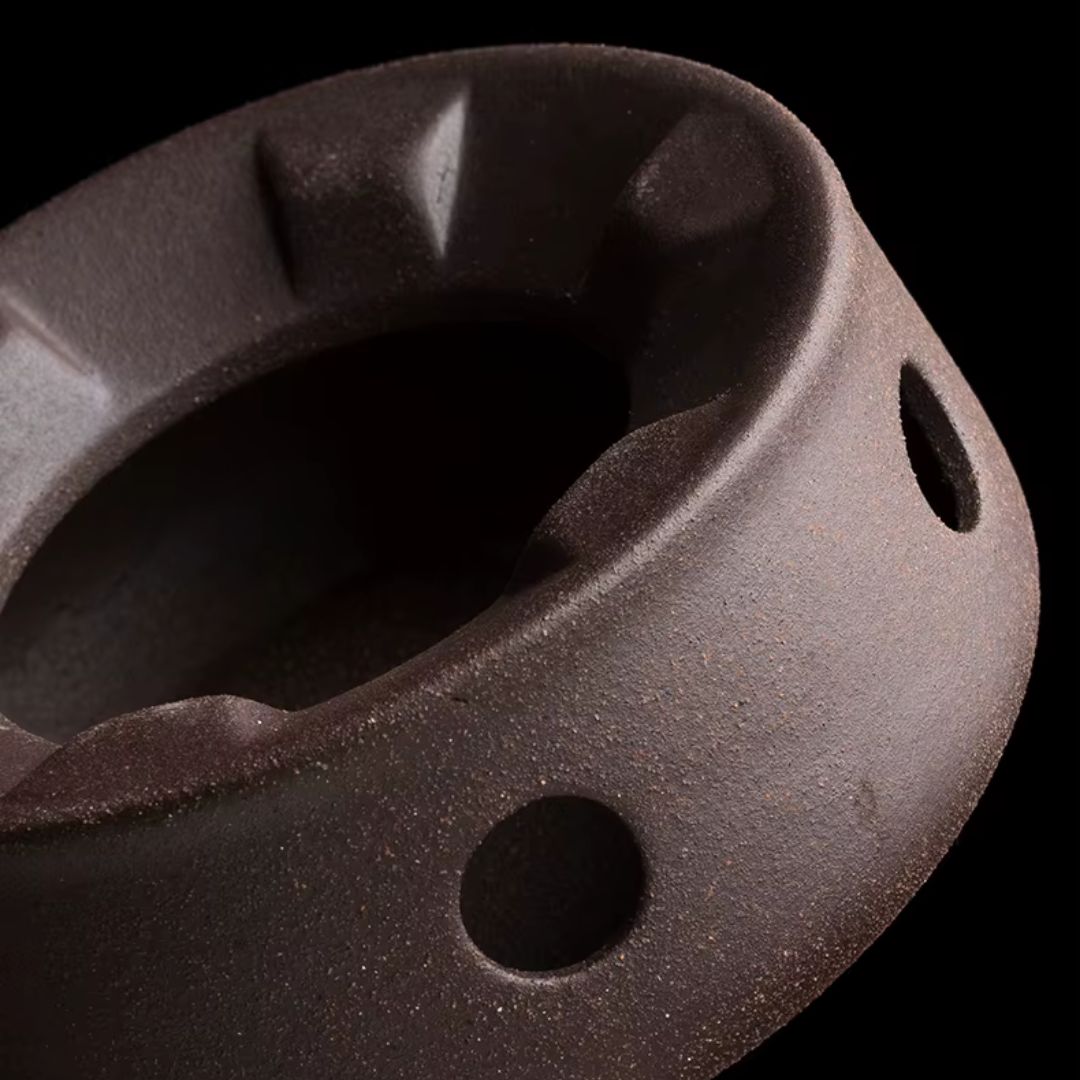 Portable Ceramic Teapot Set | 4.7 × 2.8 × 3.1 in | Travel Tea Maker | Handmade Ceramic Teapot with Candle Stove | Brick by Brick