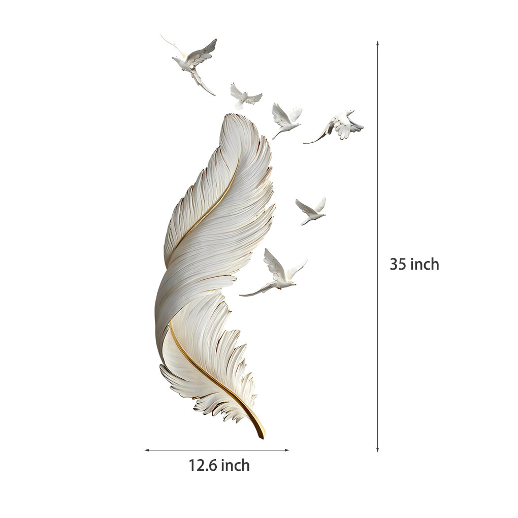 Birds Feathers Wall Decor | 3D Art Sculpture | Modern Nordic Sculpture | Brick by Brick