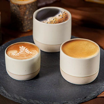 Vintage Ceramic Coffee Mug | 100 - 230 ml | Rustic Stoneware Design | Dishwasher Safe | Brick by Brick