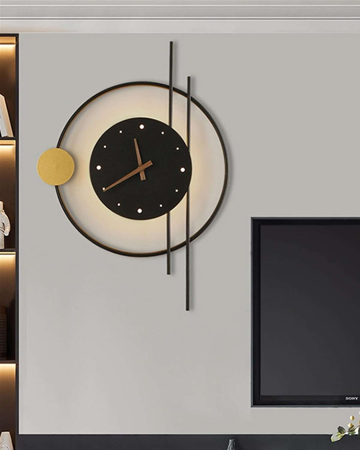 LED Wall Clock with Light | Modern Iron Acrylic Design | Ambient Glow Home Décor | Brick by Brick