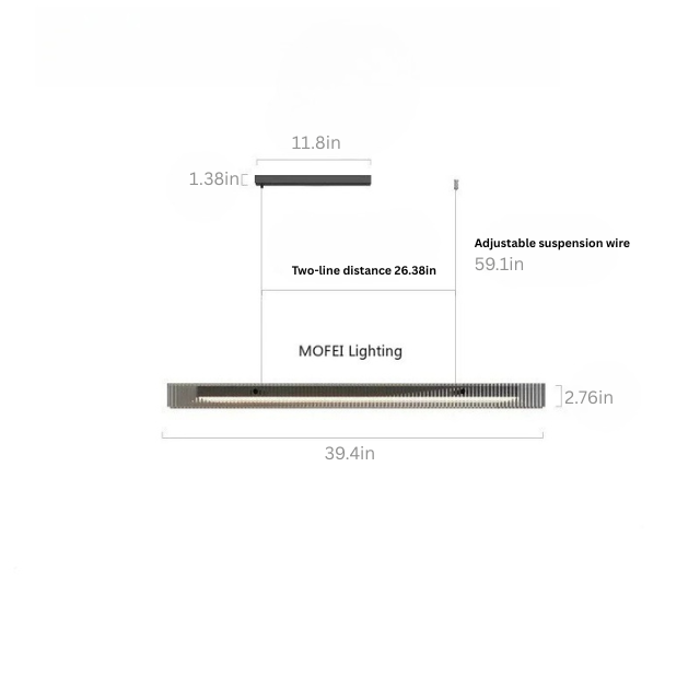 Linear Pendant Light | Modern Black & Gold | Glass Chandelier | Dining Table & Kitchen Island | Brick by Brick