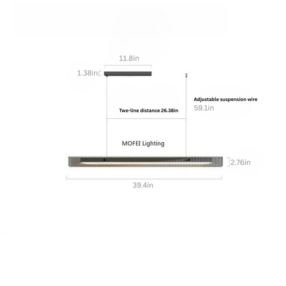Linear Pendant Light | Modern Black & Gold | Glass Chandelier | Dining Table & Kitchen Island | Brick by Brick