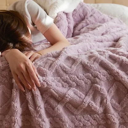 Cozy Lambswool Throw Blanket | Plush Double Layer Fleece | Winter Comfort & Home Décor | Brick by Brick