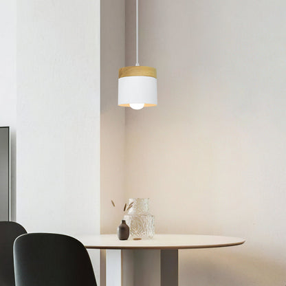Wooden Pendant Light | 4.33 x 4.72 in | Minimalist Cylindrical Lamp | Elegant Nordic Home Decor | Brick by Brick