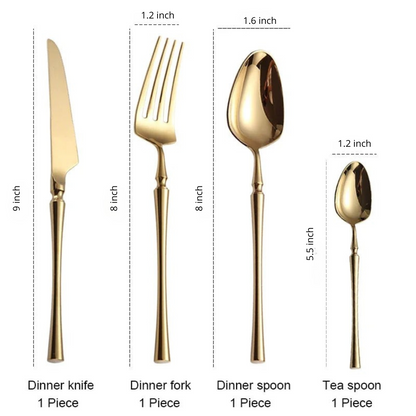 Kin 4-Piece Gold Cutlery Set | Stainless Steel | Elegant Dining | Brick by Brick