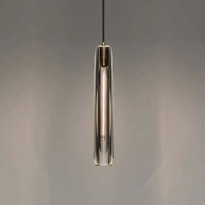 Small Glass Chandelier Pendant | 2.7 x 14.9 in | Brass LED Accent Lighting | Compact & Elegant | Brick by Brick
