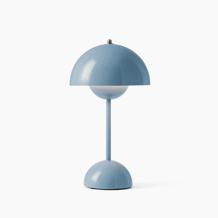 Vintage Cordless Table Lamp | Rechargeable with Pleated Fabric Shade | Touch Dimmable