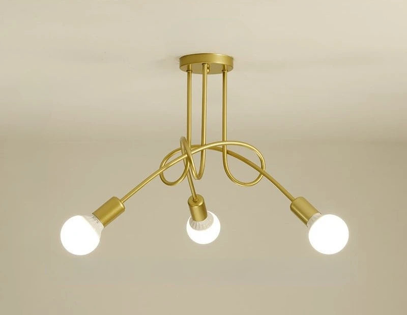 Retro Chandelier | 3 - 5 Heads | Wrought Iron LED Ceiling Light | Black or White E27 Fixture | Brick by Brick