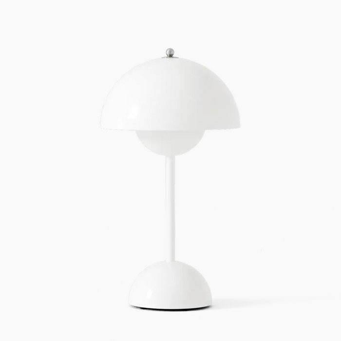 Vintage Cordless Table Lamp | Rechargeable with Pleated Fabric Shade | Touch Dimmable