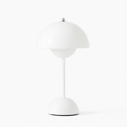 Vintage Cordless Table Lamp | Rechargeable with Pleated Fabric Shade | Touch Dimmable