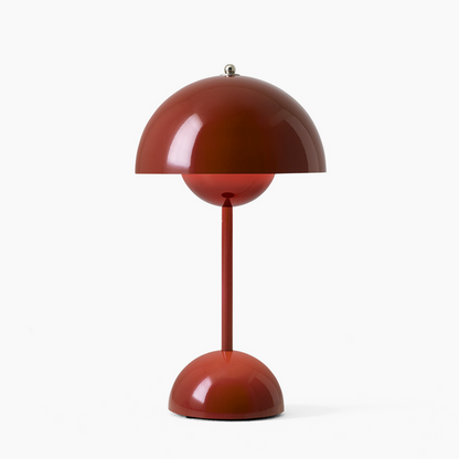 Vintage Cordless Table Lamp | Rechargeable with Pleated Fabric Shade | Touch Dimmable