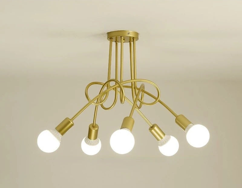 Retro Chandelier | 3 - 5 Heads | Wrought Iron LED Ceiling Light | Black or White E27 Fixture | Brick by Brick