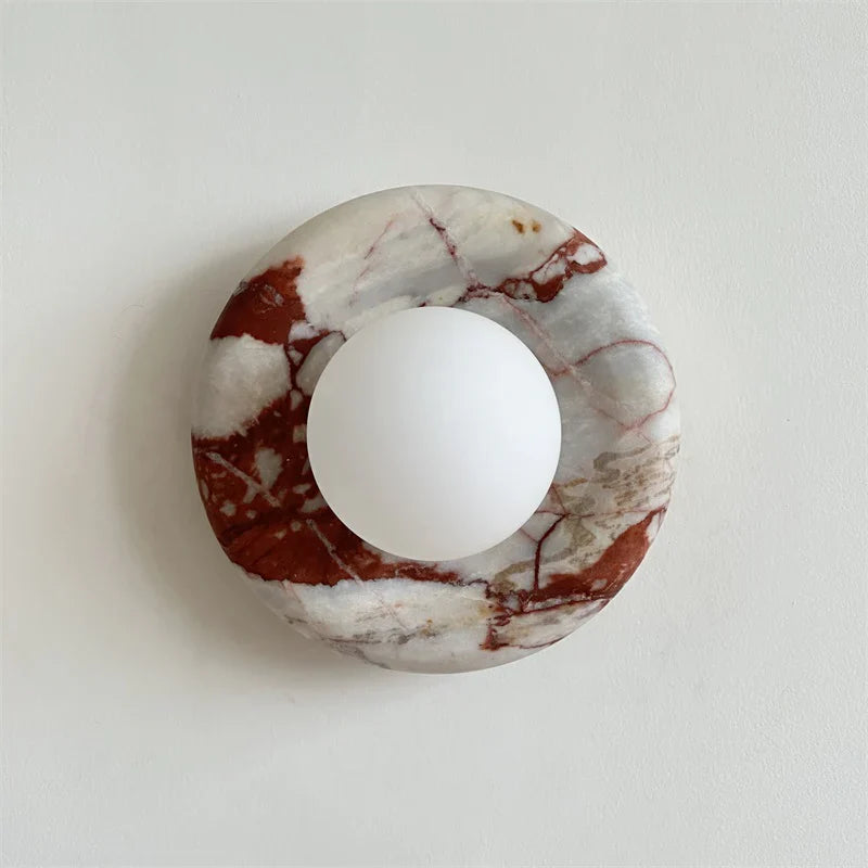 Round Marble Wall Lamp | 7.9 x 5.1 | Minimalist Design | Indoor LED Lighting | Brick by Brick