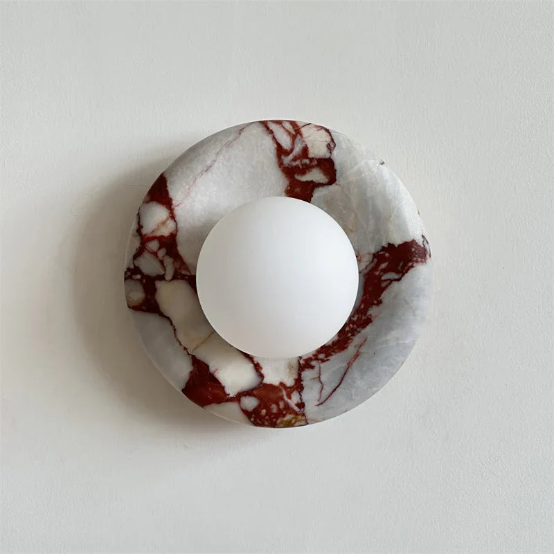 Round Marble Wall Lamp | 7.9 x 5.1 | Minimalist Design | Indoor LED Lighting | Brick by Brick