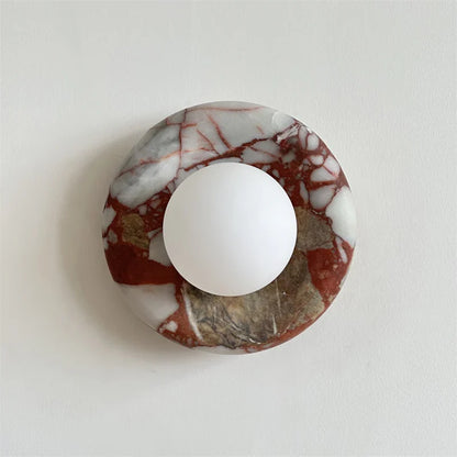 Round Marble Wall Lamp | 7.9 x 5.1 | Minimalist Design | Indoor LED Lighting | Brick by Brick