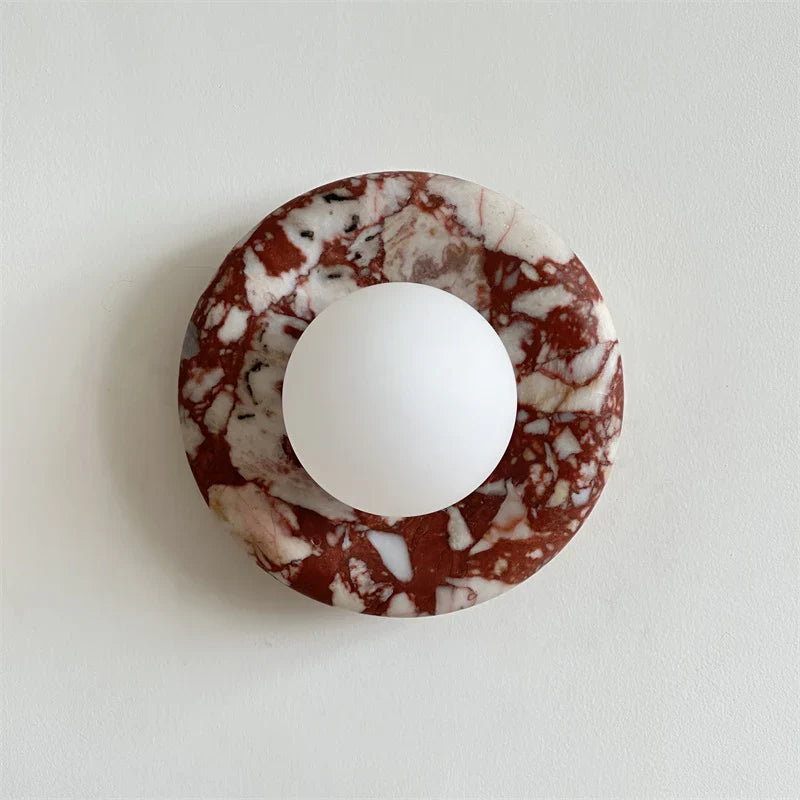 Round Marble Wall Lamp | 7.9 x 5.1 | Minimalist Design | Indoor LED Lighting | Brick by Brick