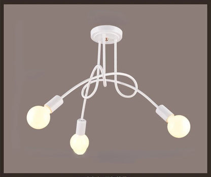 Retro Chandelier | 3 - 5 Heads | Wrought Iron LED Ceiling Light | Black or White E27 Fixture | Brick by Brick
