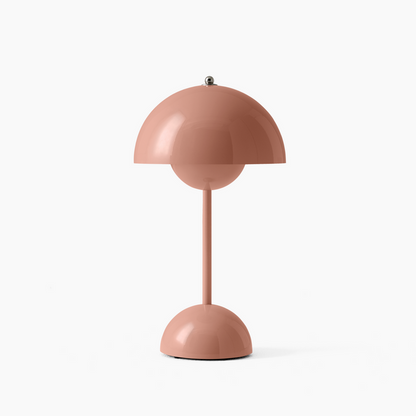 Vintage Cordless Table Lamp | Rechargeable with Pleated Fabric Shade | Touch Dimmable