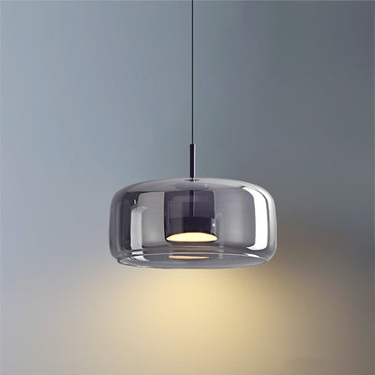 Amber Glass Pendant Light | Vintage Style | Warm LED Glow | Adjustable Height