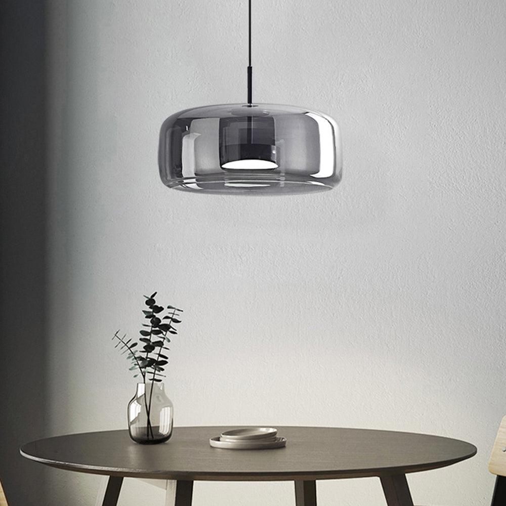 Amber Glass Pendant Light | Vintage Style | Warm LED Glow | Adjustable Height