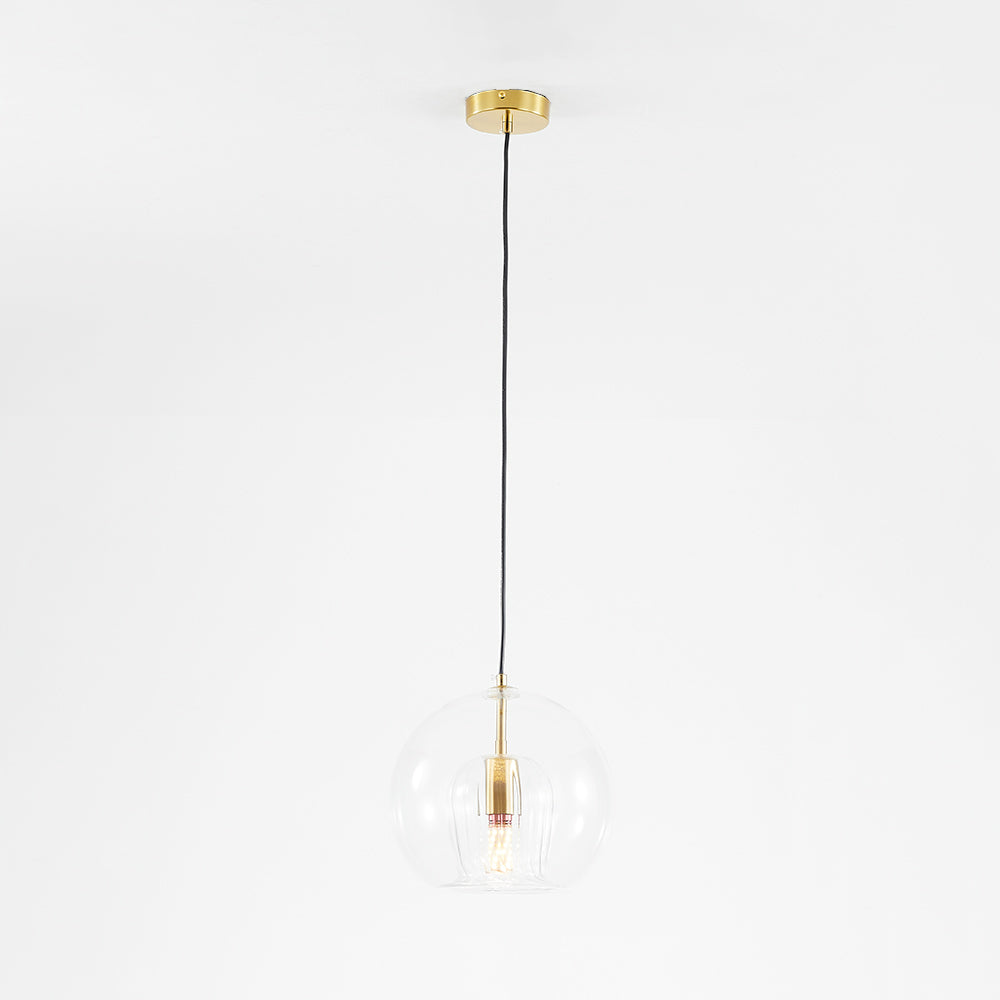 Hailie Glass Pendant Light | 5.9–9.8 in | Clear & Amber | LED Accent Lighting | Brick by Brick