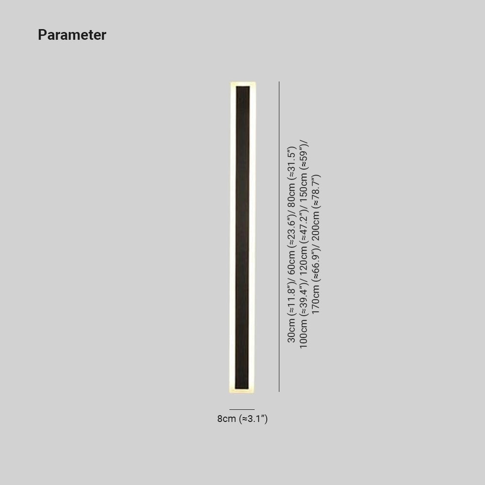 Linear Outdoor Wall Light | 3.1 x 11.8 - 78.7 in | Dark Steel Finish | Edge Modern Glow | Warm or Cool LED | Brick by Brick