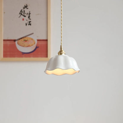 Ceramic LED Pendant Light | 7.1 in x 4.7 in | Nordic Hanging Lamp | Adjustable Wire | Brick by Brick