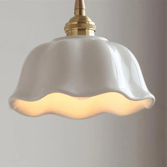 Ceramic LED Pendant Light | 7.1 in x 4.7 in | Nordic Hanging Lamp | Adjustable Wire | Brick by Brick
