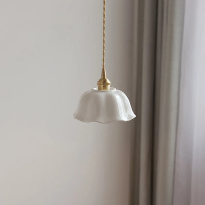 Ceramic LED Pendant Light | 7.1 in x 4.7 in | Nordic Hanging Lamp | Adjustable Wire | Brick by Brick