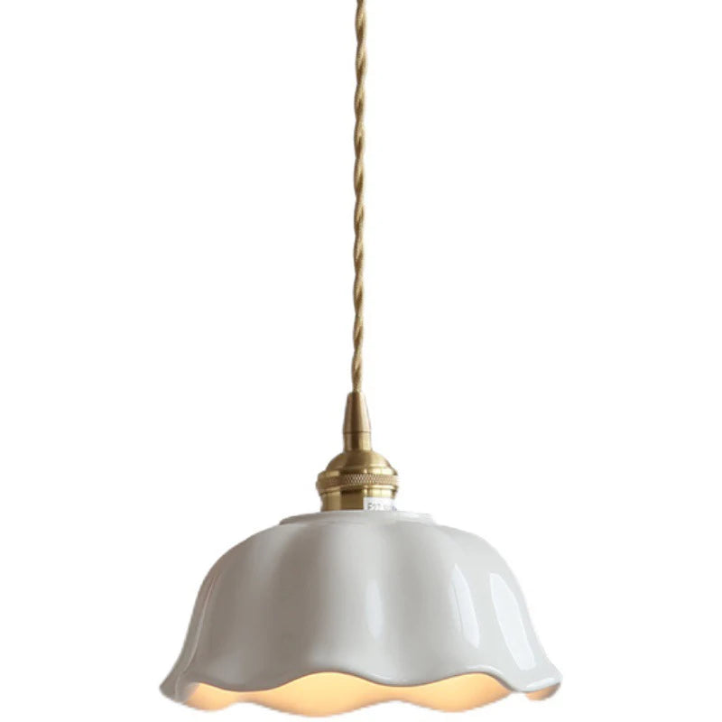 Ceramic LED Pendant Light | 7.1 in x 4.7 in | Nordic Hanging Lamp | Adjustable Wire | Brick by Brick