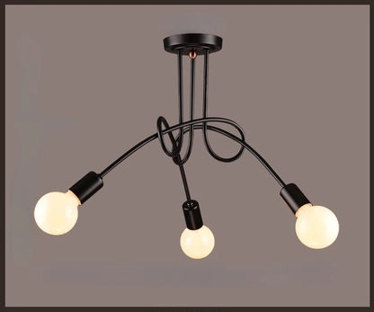 Retro Chandelier | 3 - 5 Heads | Wrought Iron LED Ceiling Light | Black or White E27 Fixture | Brick by Brick