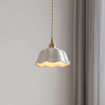 Ceramic LED Pendant Light | 7.1 in x 4.7 in | Nordic Hanging Lamp | Adjustable Wire | Brick by Brick