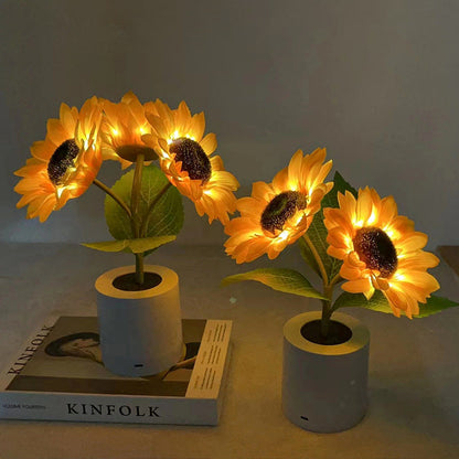Sunflower Table Lamp | LED Floral Night Light | Nature-Inspired Decorative Lighting | Brick by Brick