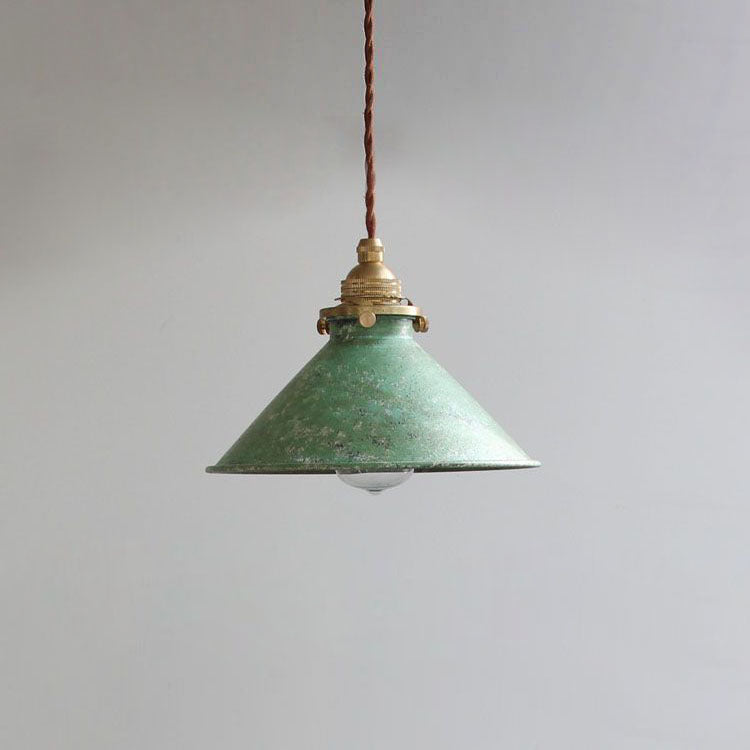 Vintage LED Pendant Light | 8.5 in | Blue Metal Shade | Adjustable Hanging | E14 Base | Brick by Brick