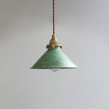 Vintage LED Pendant Light | 8.5 in | Blue Metal Shade | Adjustable Hanging | E14 Base | Brick by Brick