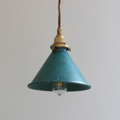 Vintage LED Pendant Light | 8.5 in | Blue Metal Shade | Adjustable Hanging | E14 Base | Brick by Brick