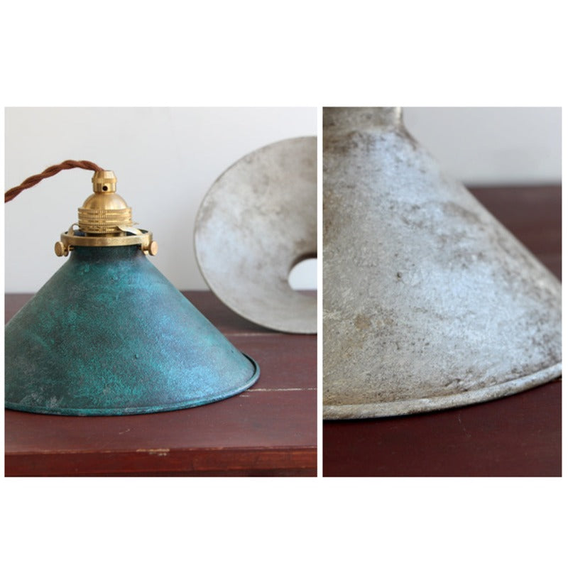Vintage LED Pendant Light | 8.5 in | Blue Metal Shade | Adjustable Hanging | E14 Base | Brick by Brick