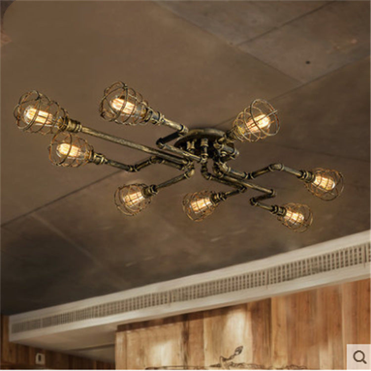 Alessio Industrial Flush Mount Ceiling Light | 27.5 in, 31.5 in, 37.4 in | 4-6-8 Heads | Metal & Glass | Brick by Brick