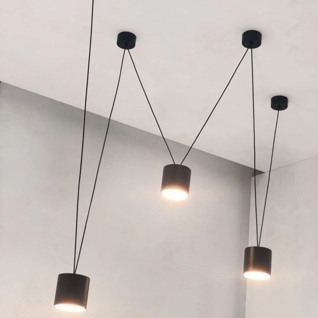 Alessio Minimalist Pendant Light |  3.1 x 3.1 in | Metal & Plastic | White or Black Finish | Brick by Brick