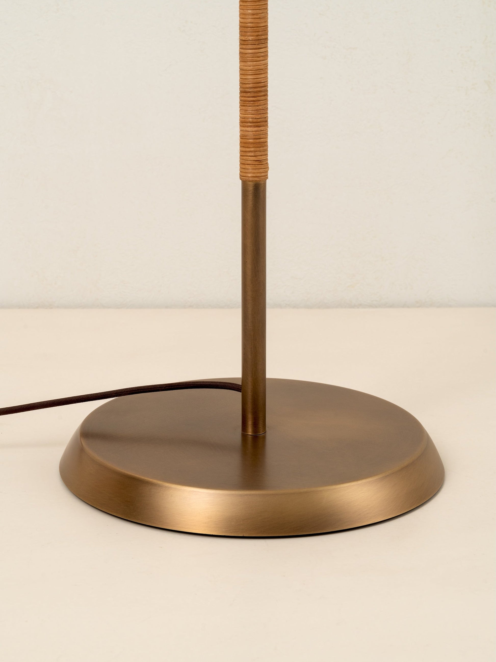 Anji Floor Lamp Bamboo | Versatile Mid Century Lighting | Aged Brass Base | Brick by Brick London 4