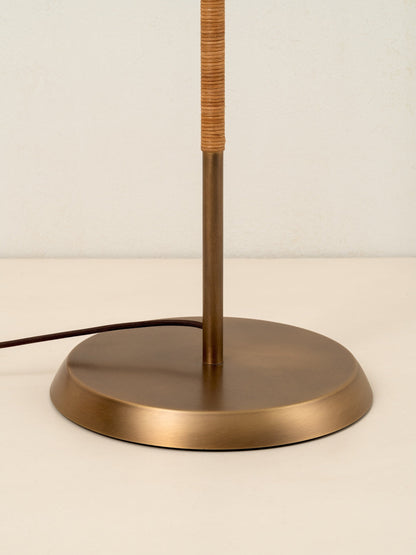 Anji Floor Lamp Bamboo | Versatile Mid Century Lighting | Aged Brass Base | Brick by Brick London 4