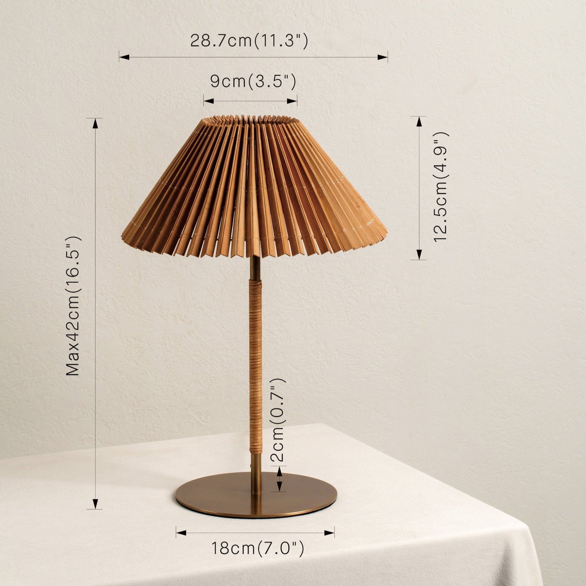 Anji Table Lamp Bamboo | Bedside Lamps & Living Room Lighting | Mid Century Modern | Aged Brass Base | Brick by Brick London 3